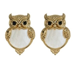 Kate Spade Owl Mother of Pearl Stud Earrings NWT